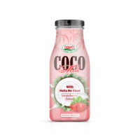 Glass 280ml coconut milk nata de coco strawberry flavor