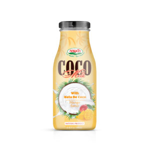 Glass botte 280ml coconut milk nata de coco mango flavor