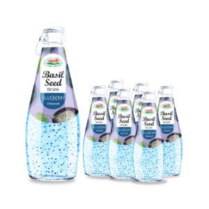 innovative basil seed drink blueberry glass bottle 290ml