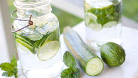 Cucumber mint lime water