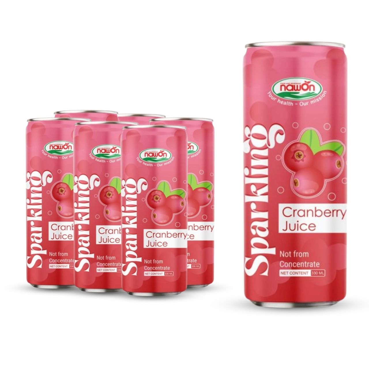 Sparkling cranberry juice wholesale 330ml can