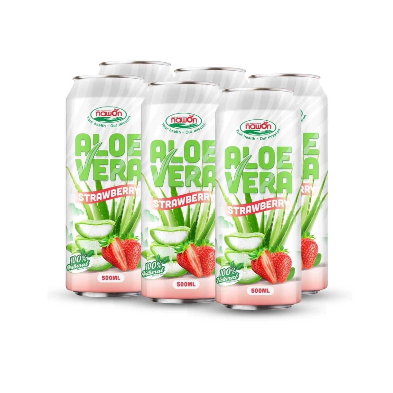 Can 500 ml 16 9 fl oz aloe vera drink wholesale strawberry flavor (1)