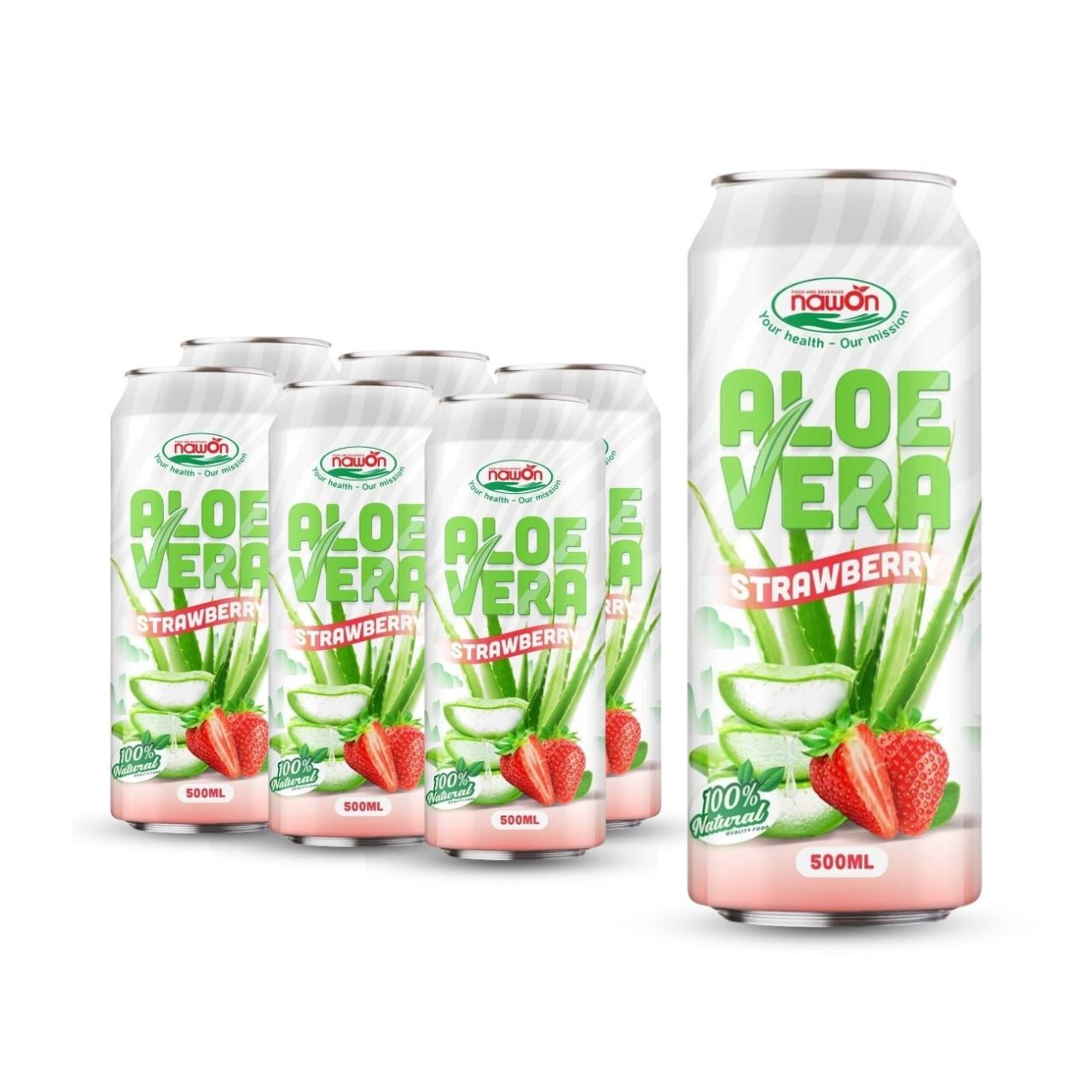 Can 500 ml 16 9 fl oz aloe vera drink wholesale strawberry flavor (2)