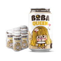 330ml can boba queen brown sugar bubble tea drink wholesale