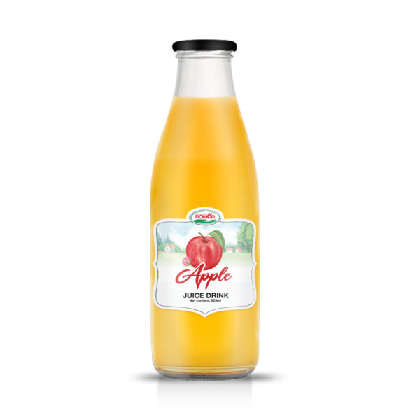apple juice in glass bottle
