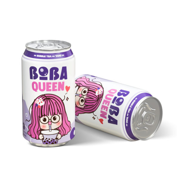 Can 330ml boba queen taro bubble tea drink