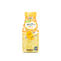 Glass bottle 280ml mango juice with nata de coco