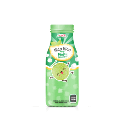 glass bottle 280ml melon juice with nata de coco