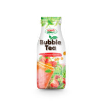 Glass bottle strawberry bubble tea wholesale 280ml