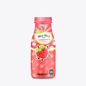 strawberry juice with nata de coco drink