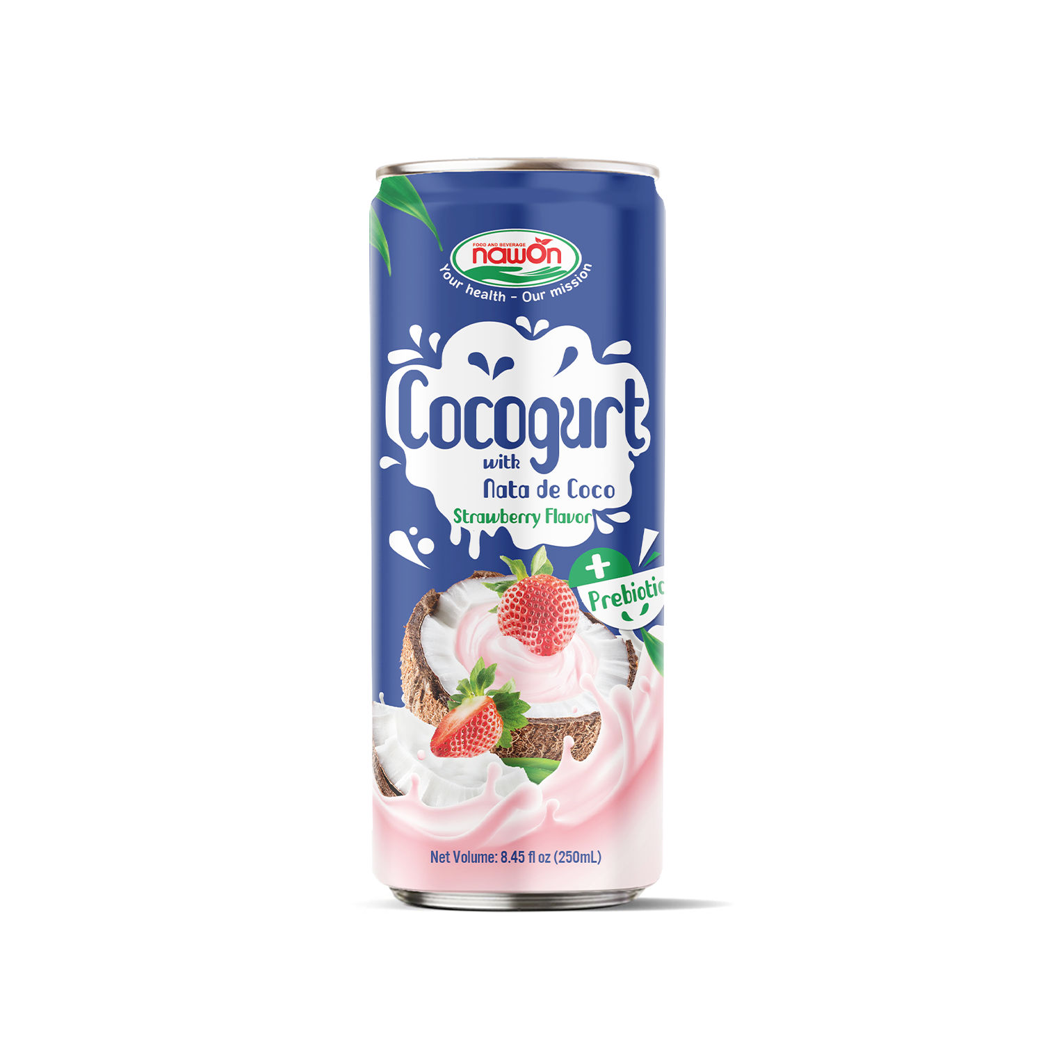 Can 250 ml 8 46 fl oz strawberry cocogurt drink with nata de coco and prebiotic nawon Can 250 ml 8 46 fl oz strawberry cocogurt drink with nata de coco and prebiotic nawon