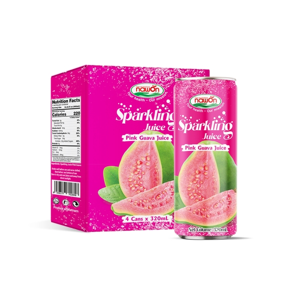 sparkling pink guava juice drink 320ml can