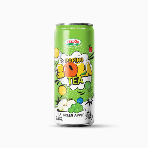 Nawon Bubble Boba Tea With Green Apple Flavour | Can, 320Ml