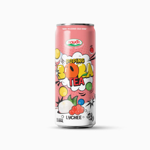 Nawon Bubble Boba Tea With Lychee Flavour | Can, 320Ml