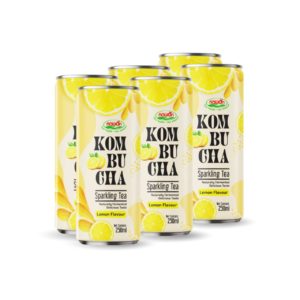 nawon kombucha sparkling tea lemon flavour can 250ml 2