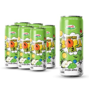nawon poping boba tea with green apple flavour can 320ml