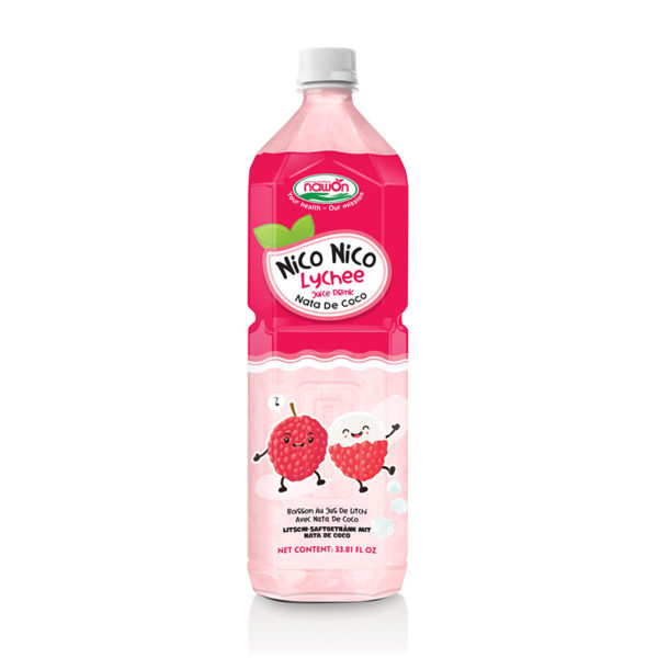 Lychee juice with nata de coco