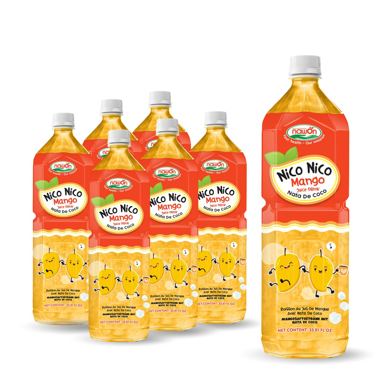 mango water with nata de coco bottle 1000ml