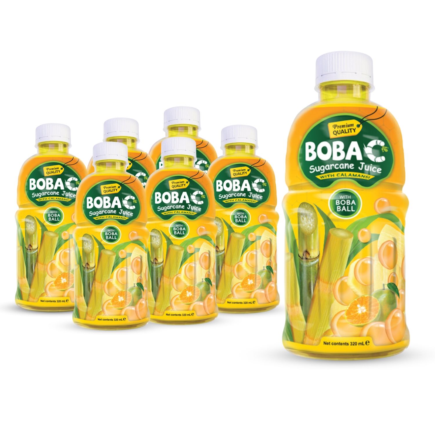 popping boba sugarcane juice with calamansi flavor bottle 320ml