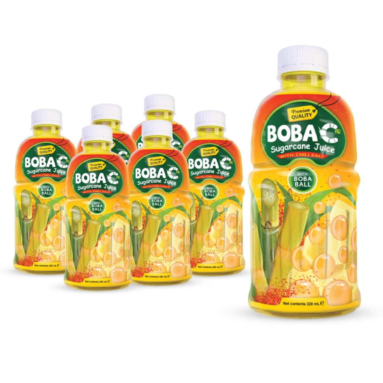 popping boba sugarcane juice with chili salt flavor bottle 320m
