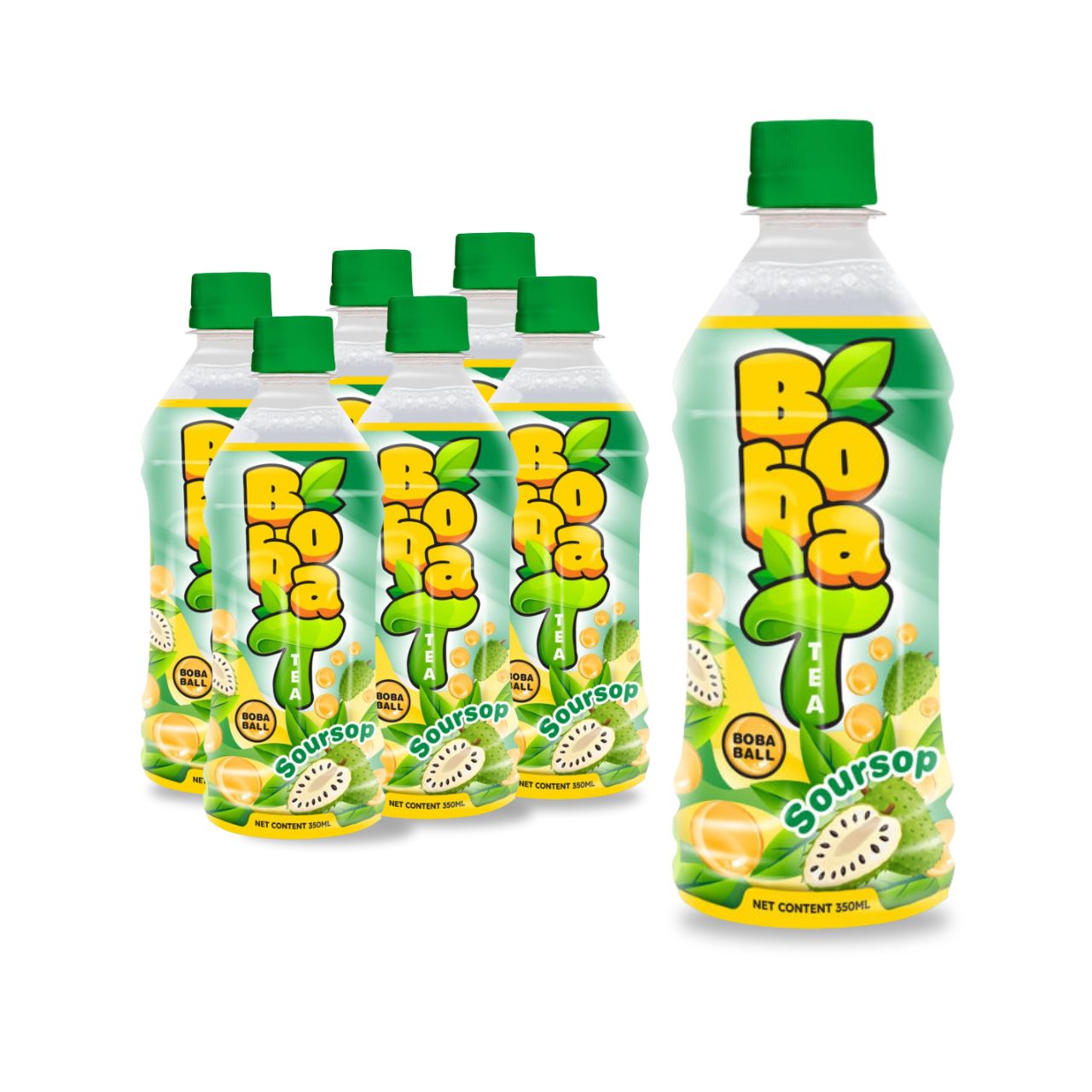 popping boba tea with soursop juice flavor bottle 350ml
