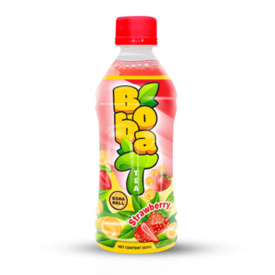 Popping Boba Tea With Strawberry Juice Flavor | Bottle, 350Ml