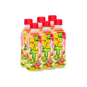 popping boba tea with strawberry juice flavor bottle 350ml