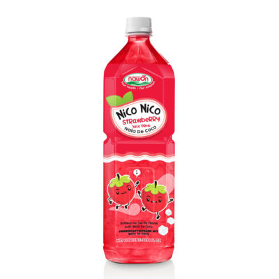 Strawberry Water With Nata De Coco | Bottle, 1000Ml
