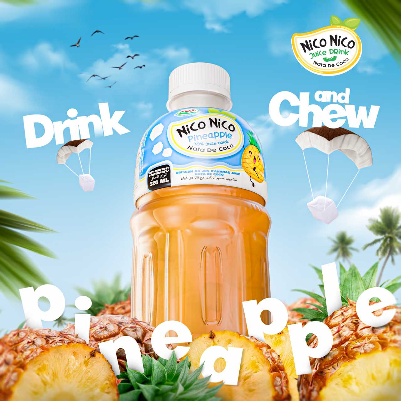 Pineapple Juice with Nata De CoCo