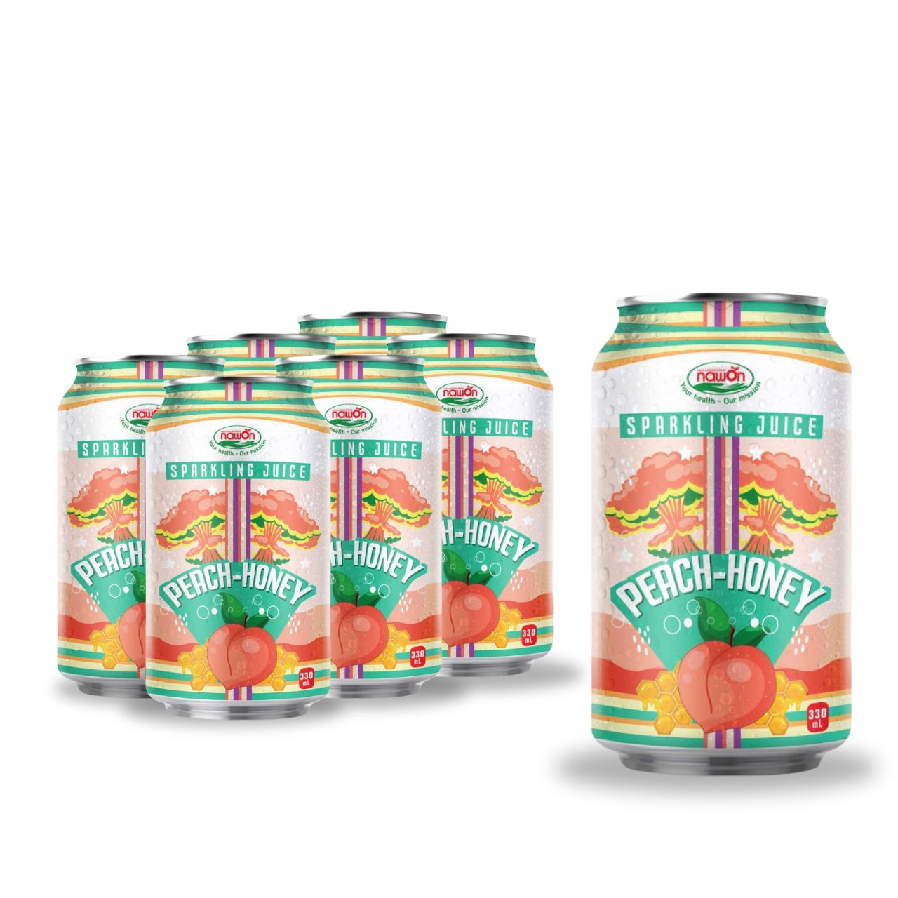 330ml nawon sparkling juice peach honey