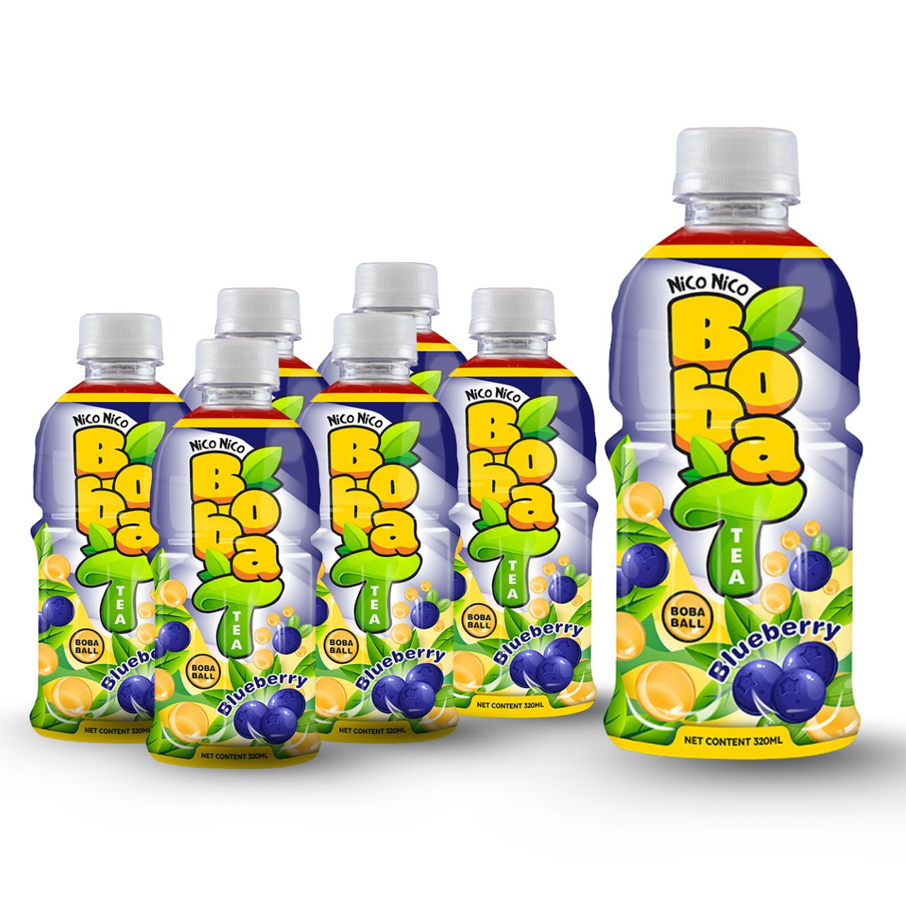 boba tea with blueberry flavor bottle 320ml