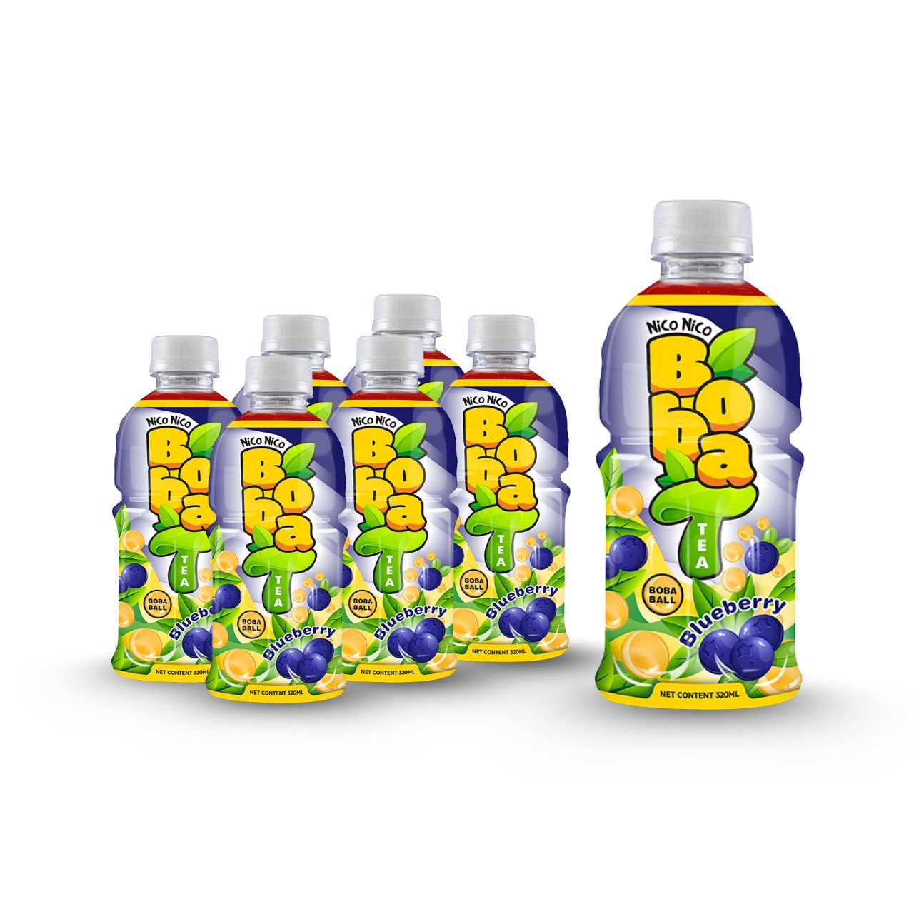 boba tea with blueberry flavor bottle 320ml