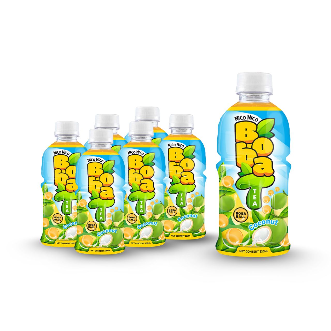 boba tea with coconut flavor bottle 320ml 2