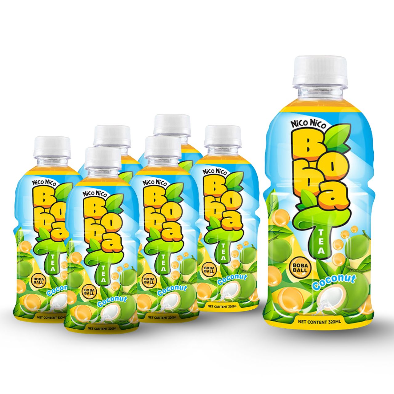 boba tea with coconut flavor bottle 320ml