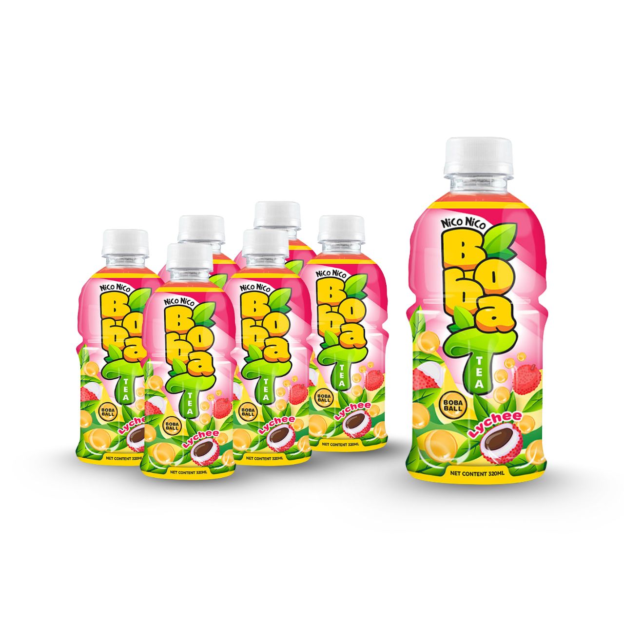 boba tea with lychee flavor bottle 320ml 2