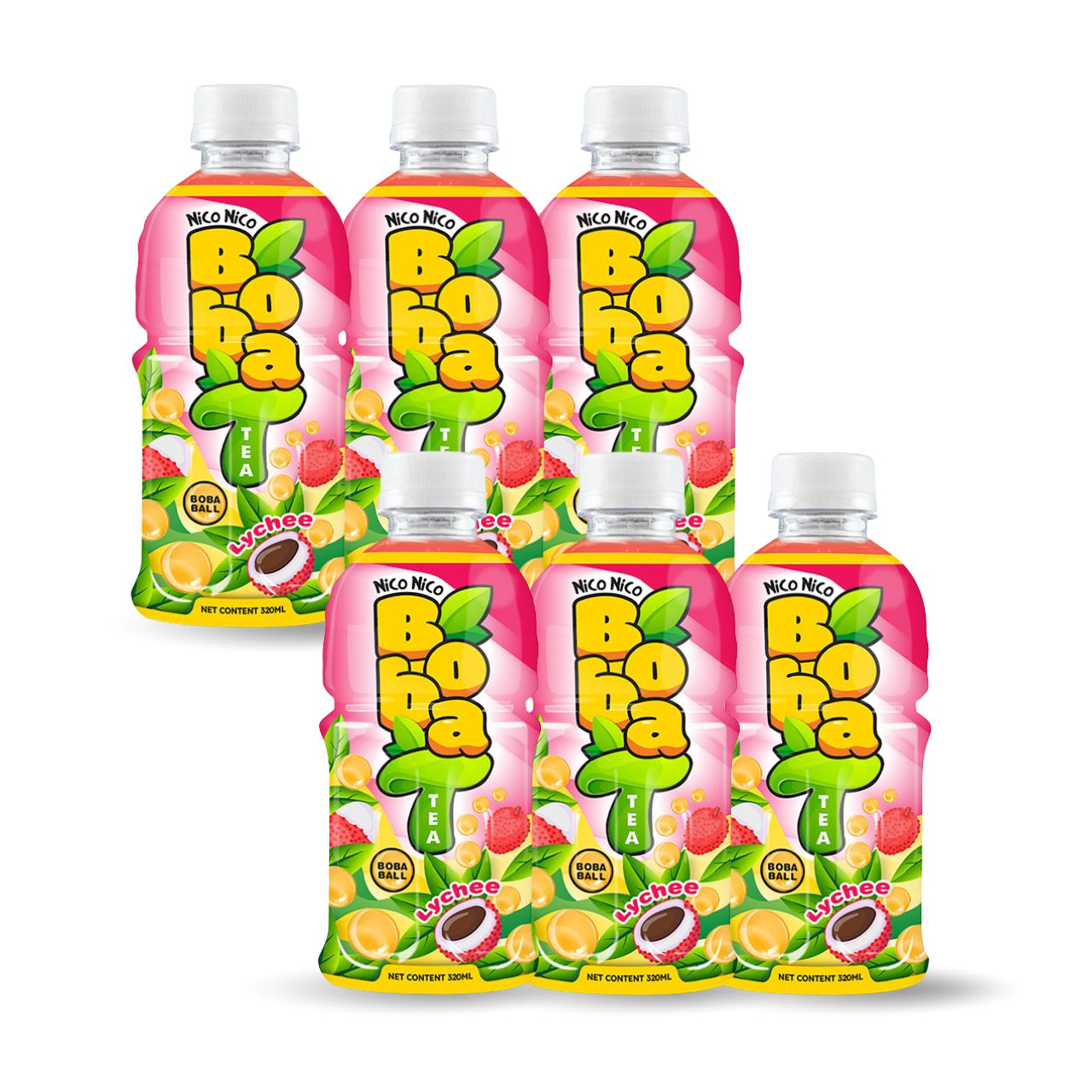boba tea with lychee flavor bottle 320ml