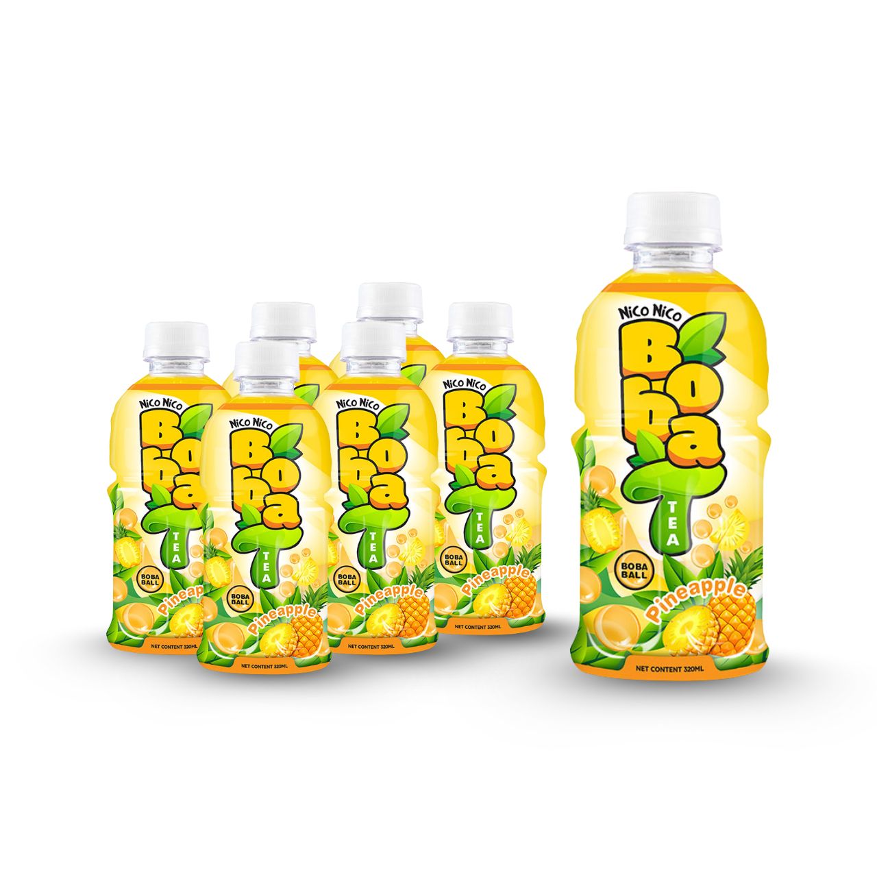 boba tea with pineapple flavor bottle 320ml 2