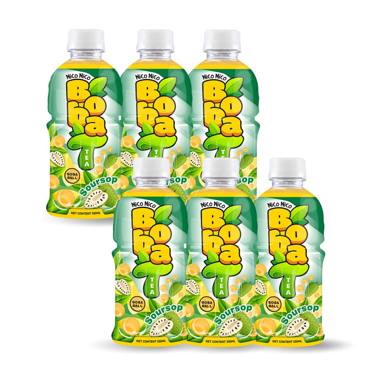boba tea with soursop flavor bottle 320ml