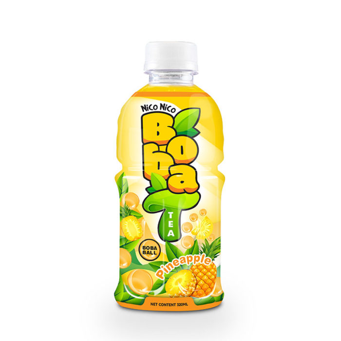 Bottle 320ml Boba Tea with Pineapple Flavor