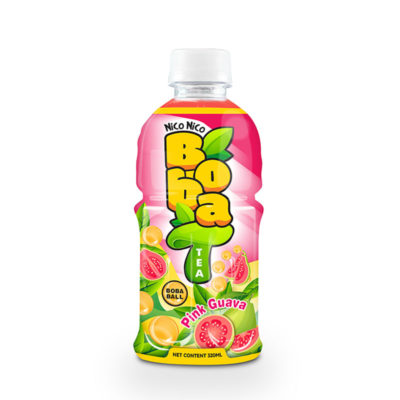 Bottle 320ml Boba Tea with Pink Guava Flavor