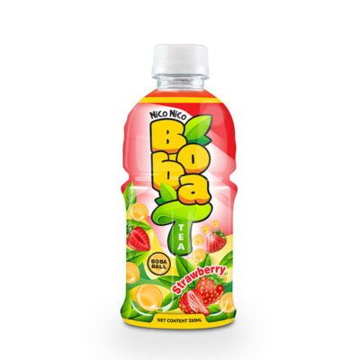 Bottle 320ml Boba Tea with Strawberry Flavor