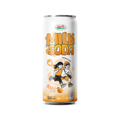 Can Milk Soda with Orange Flavor Low Sugar Added 320ml