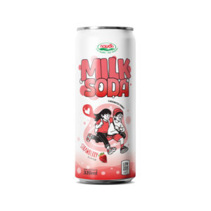 Can milk soda with strawberry flavor low sugar added 320ml