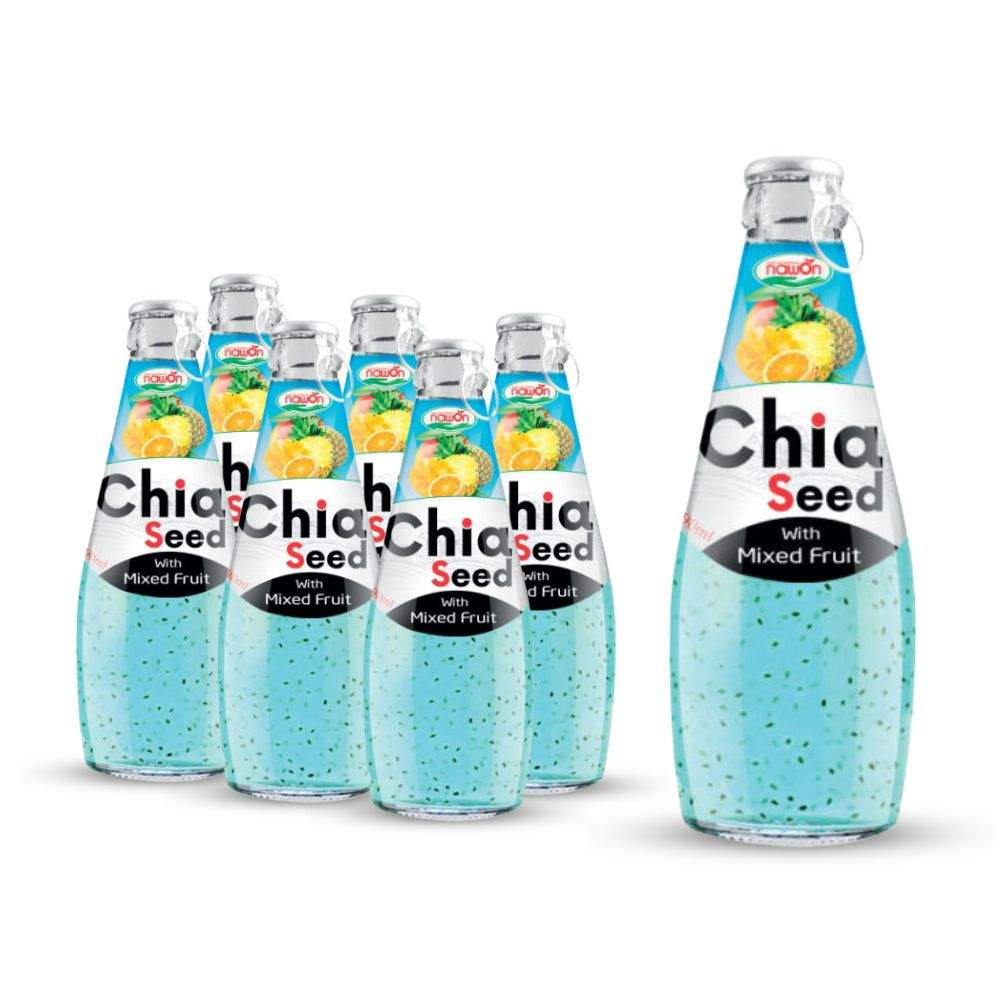 chia seed drink with mixfruit flavor bottle 290ml