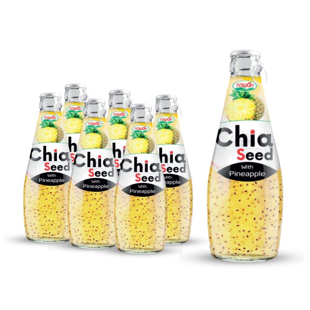 chia seed drink with pineapple flavor bottle 290ml