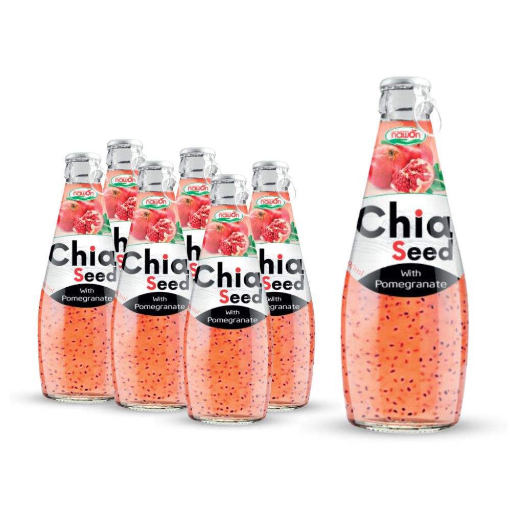 chia seed drink with pomegranate flavor bottle 290ml