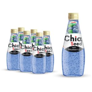Glass bottle 290ml 9 81 fl oz chia seed drink with blueberry flavor