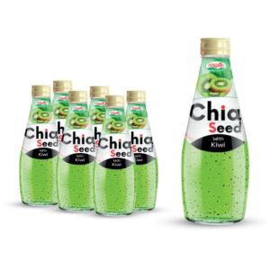 Glass bottle 290ml 9 81 fl oz chia seed drink with kiwi flavor