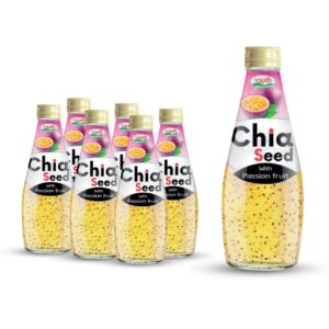 Glass bottle 290ml 9 81 fl oz chia seed drink with passionfruit flavor