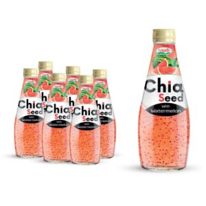 Glass bottle 290ml 9 81 fl oz chia seed drink with watermelon flavor